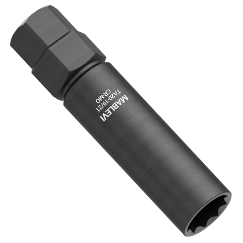 Image of MABLEVI 10 Spline Lug Nut Key - TA20-19 /21 for 10 Spline Lug Nuts and Lug Bolts, Compatible with Bimecc 10 Point Lug Nut Socket, 19MM and 21MM Hex Drive, CR-MO