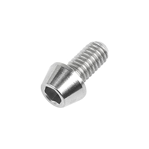 Image of Titanium Ti DIN912 M4 8 10 12 15 20mm Tapered Head Hex Bolts Bicycle Screws Pack of 6 (Silver, M4x10mm)