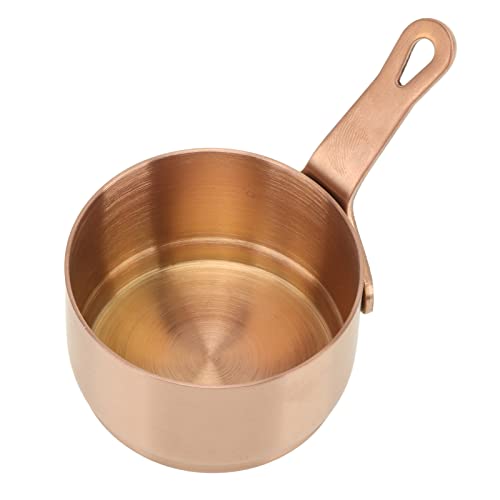 Small Saucepan, 2Pcs Sauce Cups Mini Sauce Pan Rose Gold Stainless Steel Sauce Pot with Handle Butter Warmer Melting Pot Milk Pan(80ml)