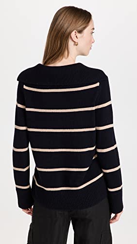 Image of Vince Women's Johny Collar Stripped Easy Sweater