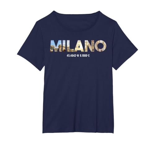 Milano Italy Fashion Italian Native Milano Italia T-Shirt, Women's Plus, Navy Blue, 5X
