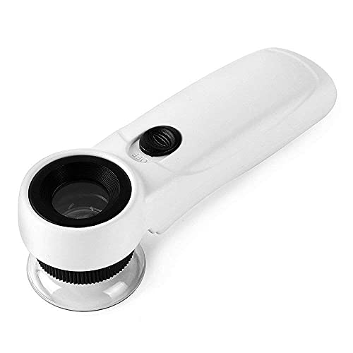 RNNYWDRQ Boutique loupeLoupe éclairée Portable lumière LED Portable réglable Main Libre Confortable Portable 45X HD Lunettes optiques lentille Lecture Loisirs Bijoux Cartes Artisanat loupe/P – vue 4