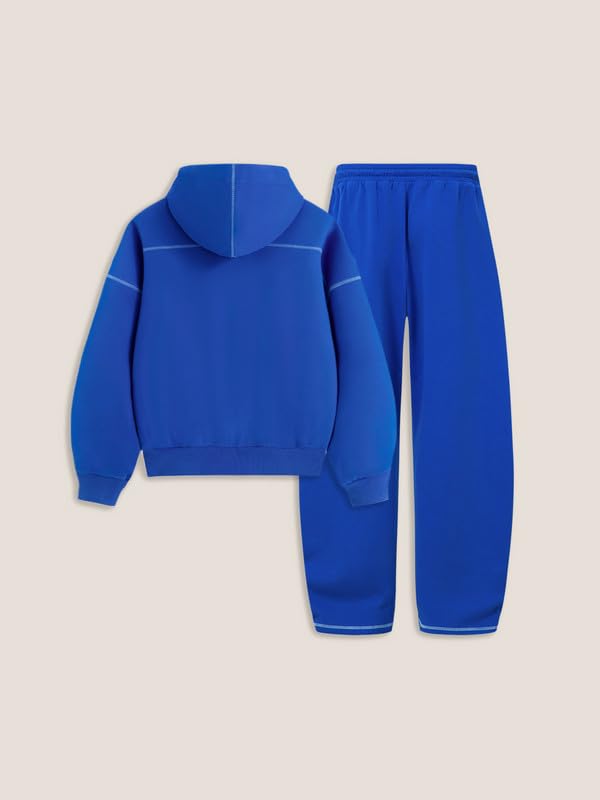 Aelfric Eden Chándal para hombre holgado para mujer, traje de ocio de gran tamaño, unisex, traje de casa, traje básico, traje deportivo con cremallera, pantalones de jogging, ropa deportiva informal