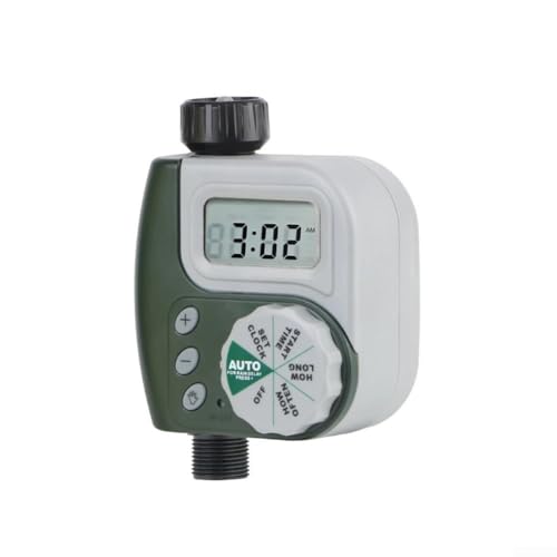Feeshoppher Temporizador automático de riego de jardín con pantalla LCD digital con horarios de riego programables y múltiples programas para plantas de patio, resistente a la intemperie, ABS para