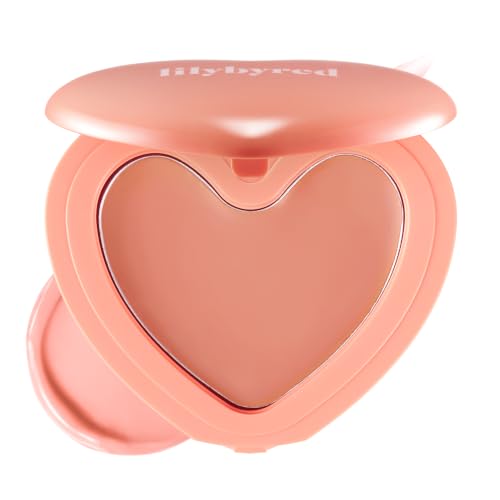 Image of lilybyred Luv Beam Cheek Balm | Heart-Shaped Korean Cream Blush, Semi-Matte, Healthy Glow, Long-Lasting, Blendable & Buildable, Lightweight, Natural-Looking Color, 0.12 oz (17 Coral Peach)