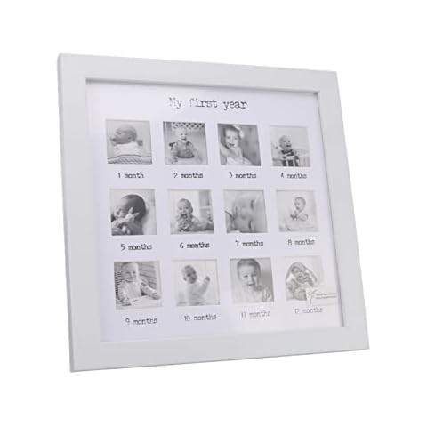 Photo Frame, Baby First Year Photo Frame 12 Months Newborn Monthly Picture Frame for Baby Growth Record Baby Keepsake Cover