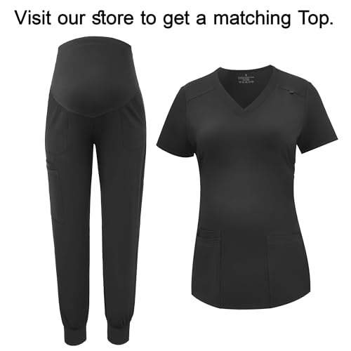 Pacbreeze Women'S Maternity Scrubs With 6 Pockets, Workwear Maternity Jogger Scrubs Pregnancy Pants thumb #2