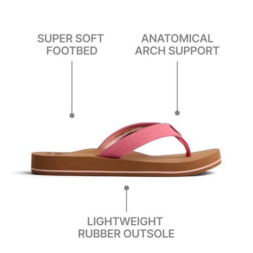Reef Cushion Breeze Womens Flip Flop, Ultra Soft Cushion Footbed, Arch Support, Strawberry Pink, 7