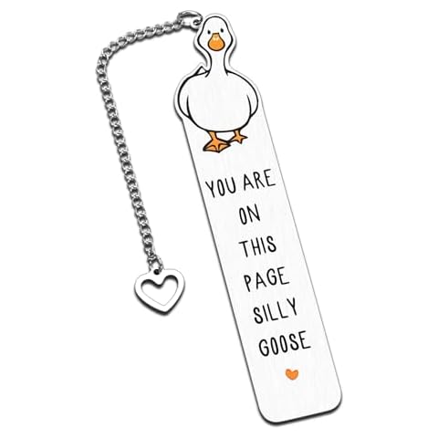 Book Marks for Reading Women Men, Funny Bookmarks for Book Lovers Women, Metal Bookmark, Book Accessories, Cute Back to School Supplies, Silly Goose Gifts, Birthday Christmas Gifts Goose Themed Gifts Cover
