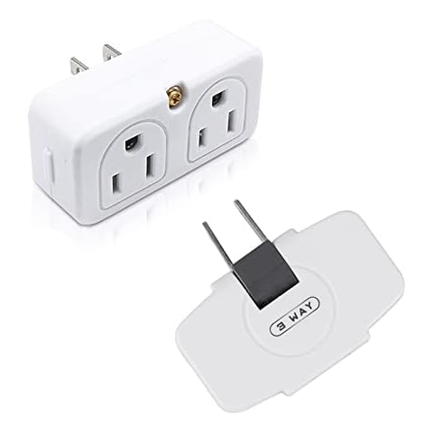 Adapter Outlet Extender Wall Tap Adapter Surge Protector Power Strip with 3 Outlets and 4 Outlets Cover