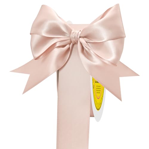 Image of Double Face Moon Stone Satin Ribbon 1-1 /2 Inch x 50 Yards Polyester Ribbon for Gift Wrapping Easter Weddings Party Decorations Hair Bows Invitations