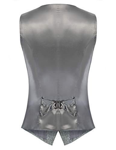 KANCY KOLE Women's Vintage Vest Fully Lined Formal Business Dress Suits Button Down Steampunk Waistcoat3