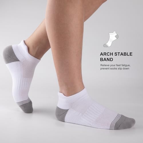Coovan Mens Ankle Cotton Socks 8 Pairs Cushioned Breathable Running Socks Athletic Anti-Blister Sports Running Socks thumb #4