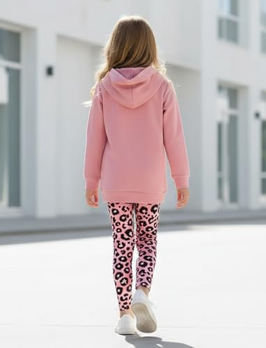 Image of PATPAT Girls 2 Piece Outfits Long Sleeve Hoodie and Leggings Clothing Set Outfits for Girls 4-12Y Fall /Winter Outfits