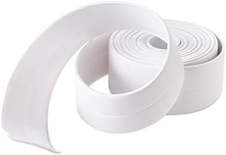 Bathtub Wall Caulk Strip PE Self Adhesive Waterproof Sealing Tape Strip Caulk Sealer Decorative Trim for Kitchen Bathroom Shower Toilet Wall Corner 38mm*3.2m (White)