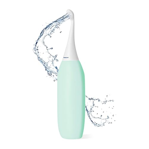 HappyPo Tragbar Po Dusche 300 ml – Tragbares Bidet für Männer und Frauen – Toilette Popodusche Ersetzt Feuchtes Toilettenpapier – Intimdusche für Schwangerschaft, Wochenbett und Reisen – Minze