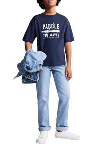 Image of Alan Jones Clothing Boys Oversized Cotton Printed T-Shirt | Round Neck, Short Sleeves, Casual Wear