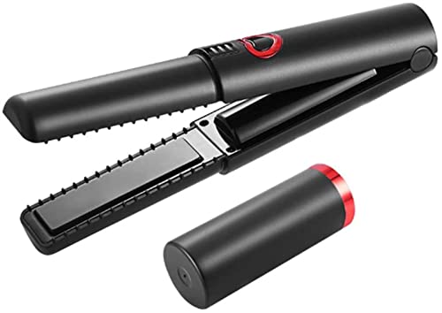 SJLZQ USB Charging Travel Hair Straightener, Female Portable Hair Straightener, Wireless Charging Curling Iron, Also Negative ions and steam Functions.Vegetable Protein Coating, Suitable for All Hair