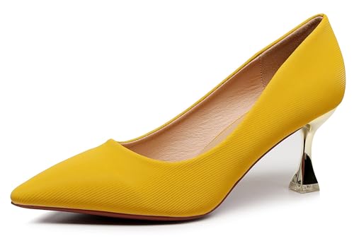 VenusCelia Women's Golden-Sun Pump Stiletto Heel Shoe