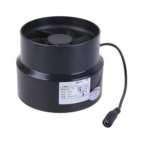 Rdxanc Ventilador en línea de 97 mm, silencioso, ventilador de ventilación para barcos marinos y autocaravanas, 12 V CC, ventilador de funcionamiento silencioso