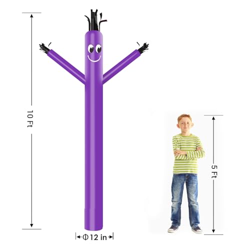 Image of MOUNTO 10ft Inflatable Dancers Tube Man Attachment - 10 Feet 12inch Tall Wacky Waving Inflatable Dancing Tube Guy, High Durability Rip-Stop Nylon (Blower Not Included) (Purple)