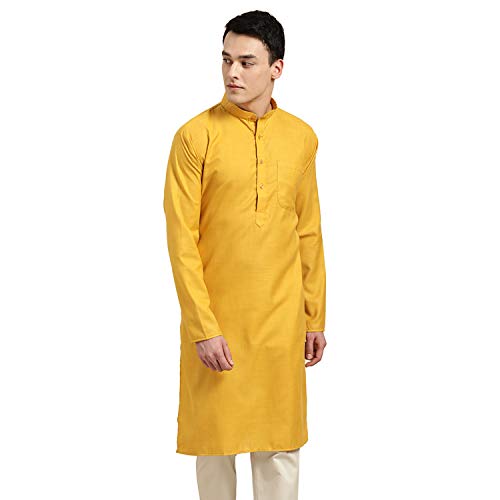 Image of SOJANYA Men's Cotton Straight Fit Casual(Since 1958 Solid Kurta Crafted for Elegance