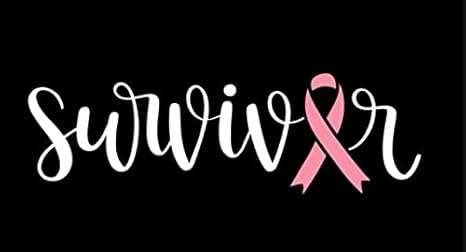 Breast Cancer Survivor 2 Color Ribbon Decal | White and Pink | Made in USA by Stick This! | Sticker for Car or Truck Windows, Laptop, Water Bottle, Tablets etc. | 8.25