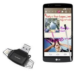 BoxWave Smart Gadget Compatible with LG G3 Stylus - AllReader SD Card Reader, microSD Card Reader SD Compact USB - Jet Black