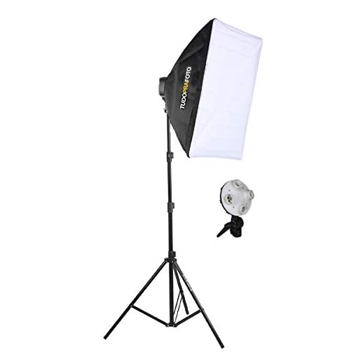 Softbox 50x70 p/ 4 Lâmpadas Bivolt + Tripé