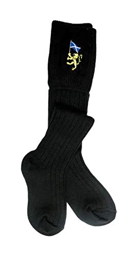TW Lion & Saltire Wool Blend Kilt Socks Men’s Black L