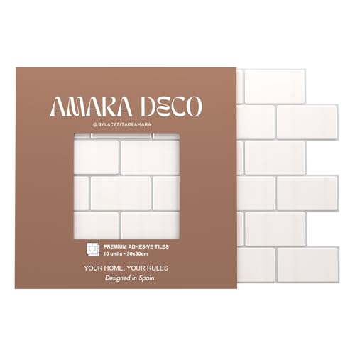 Miniatura 7 de Amara Deco - 10 Unidades Azulejos Adhesivos Cocina Y Baño 30x30cm. Baldosas Adhesivas Pared Con Efecto Azulejo 3d, Impermeables, Resistentes Al Calor Y Fáciles De Limpiar Oxford,