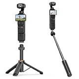 VRIG Osmo Pocket 4/3用 三脚 41cm 自撮り棒 360°ボール雲台 長さ調整可能 持ち運び便利 軽量 折りたたみ 旅行用 1/4ネジ仕様 DJI Pocket4/Pocket3、Insta360 X5/X4/X3などに対応 AC-87