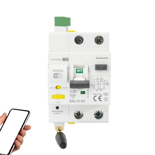 Disjoncteur différentiel WiFi 1P+N 25A 30mA type A avec réenclenchement automatique 230V EKR3L