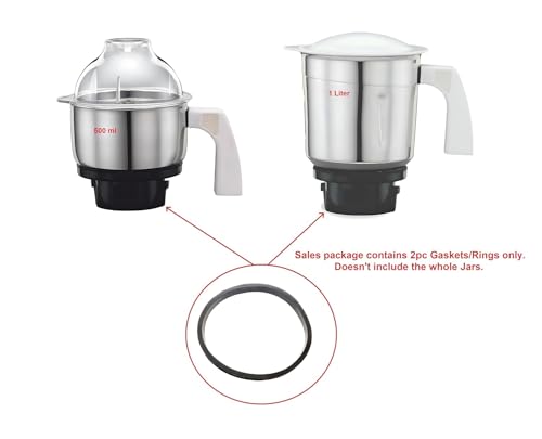 Image of Compatible Replacement Gasket Combo for Preethi Mixer Grinder Jars | 1 Small (8.5 cm) + 1 Medium (11 cm) + 1 Big (12.8 cm) Rubber Sealing Rings | 3 Units