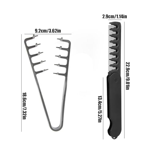 Peine texturizador plegable para cabello rizado, 2 piezas miniatura 2