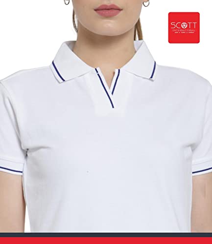 Image of Scott International Women's Regular Fit 100% Pure Organic Cotton Polo T-Shirt | Womens Polo Collar Neck T-Shirt | Cotton Plain Polo Neck Half Sleeve T-Shirt | Tshirts for Women