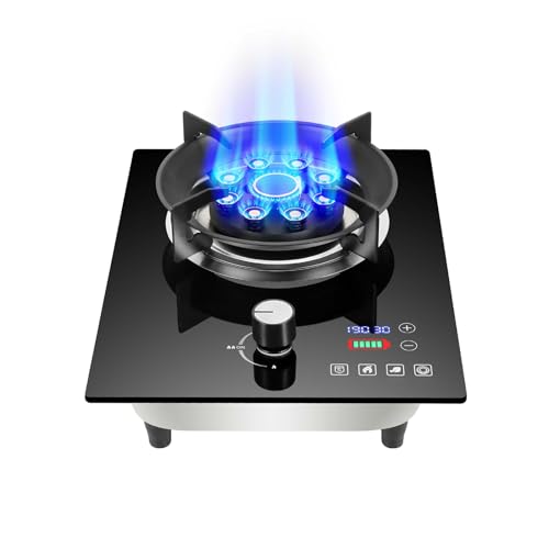 ガスコンロ、7.0KW 9チャンバーファイヤーリングフライパン、タイマー(両側独立)、偶発的な炎上防止装置、NG/LPGガス変換(NG)