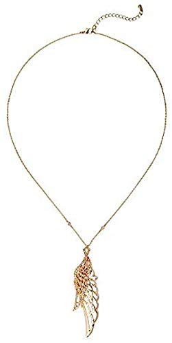 Preisvergleich Produktbild CKAWM Halskette Langer Abschnitt Einfache Hohlflügel Federkette Weibliche Pulloverkette