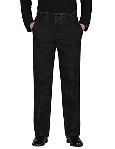 Ylingjun Mens Jeans Elastic Waist Relaxed Fit Straight Leg Jeans Casual Pants