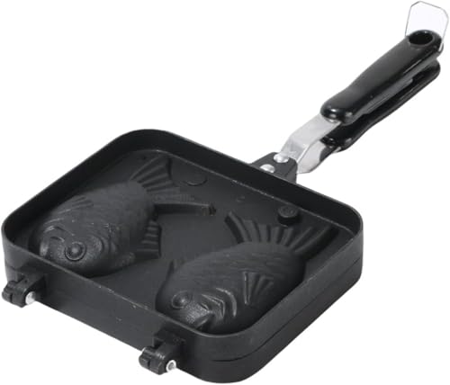Livmorx 鯛焼き器 鯛焼き型 たい焼きメーカー たい焼きメーカー たいやき器 たい焼き 型 たいやきメーカー 鯛焼きメーカー こびりつきにくい アルミニウム合金製 たい焼き器 家庭用 DIY ダブル魚ベーキングモールド 大きめ 直火対応 洗える 韓国