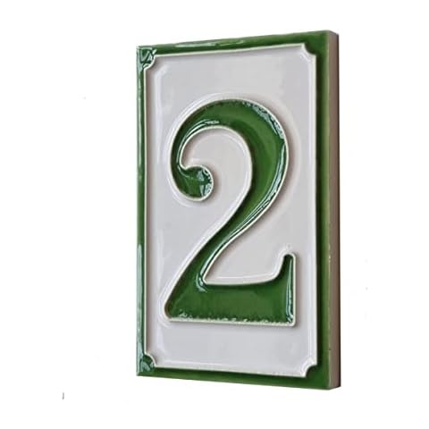 Hand-painted Italian Ceramic House Number Tile 2 Cover