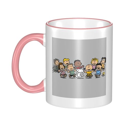 スヌーピー マグカップ 保温・保冷 電子レンジ対応 コーヒーカップ 陶器 セラミック 耐高温 軽量 個性人気 誕生日プレゼント大容量 Pink