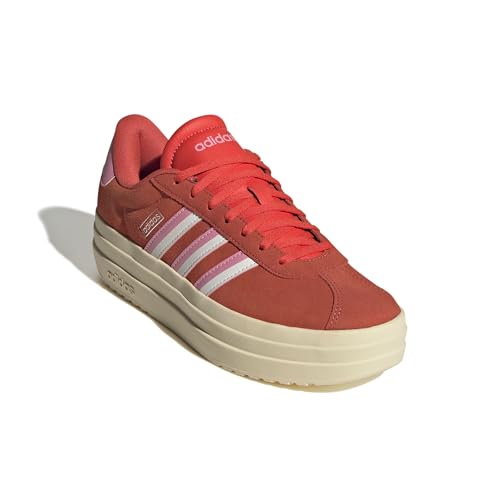 Image of adidas Womens Vl Court Bold Lace Up Sneakers Shoes Casual - Pink