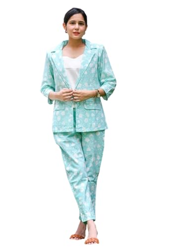 Image of DHRUVI TRENDZ Women's Rayon Floral Co Ord Set | Stylish | Festive | Travel | 3 /4 Sleeve Trendy Korean Summer Travel Outfit | Lightweight Two Piece Dress for Beach & Holiday Look