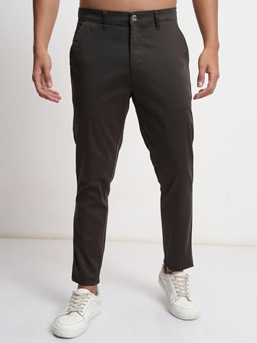 Image of Highlander Men's Slim Fit Formal Trousers | Ankle Length |Smart Trousers for Men | Chino Trousers for Men|Elegant Design | Comfortable Fabric for Daily Work & Formal Occasions