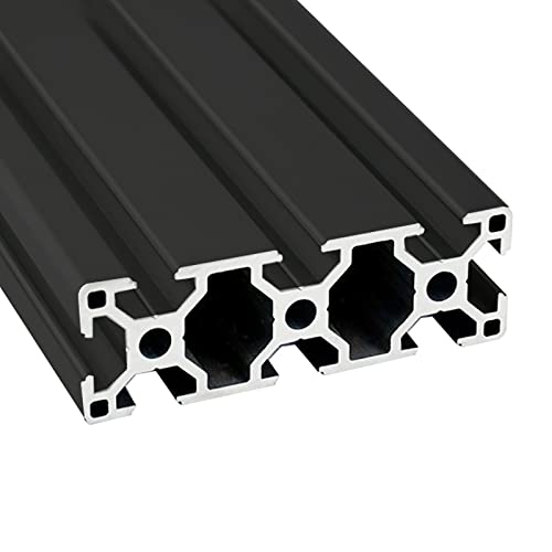 Kwweeoo 3090 Aluminum Extrusion T Slot 2000mm Long Black 1 Pack, Extruded Aluminum Profile T-Slot 30 Series European Standard Anodized Linear Rail 30 x 90 78.74