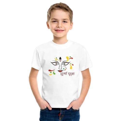 Toxi Navratri T-Shirt Happy Durga Puja Kids Top Navratri Special Dress Happy ram navami Baby Clothes for Navratri Printed T-Shirt Happy Durga Puja Festival Baby | Kids | Man | Woman