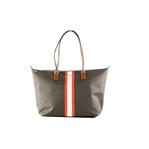 Michael Kors large top zip travel tote tangerine multi