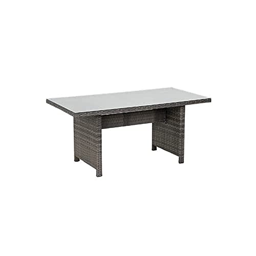 Greemotion Gartentisch Sydney – Edelstahl-Gestell, Glas-Keramik-Platte Grau, 160x74x90 Cm, Mit Stellschraube