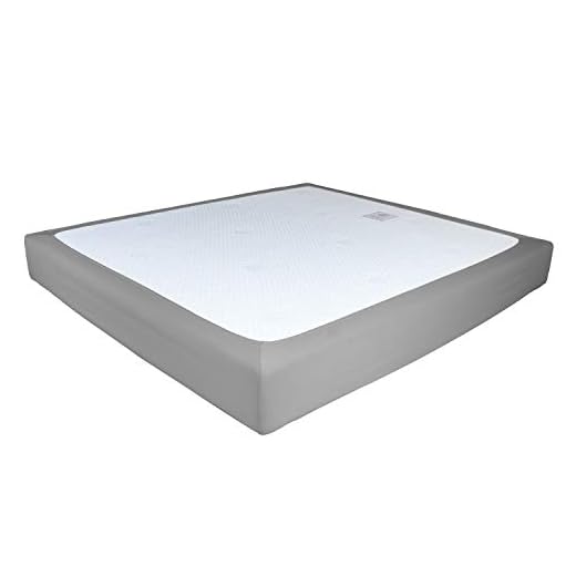 Barossa Design Box Spring Cover with Wrap Around Elastic, Bed Skirt, Easy on and Easy Off, Wrinkle Resistant, Hotel Quality (Gray, Queen)